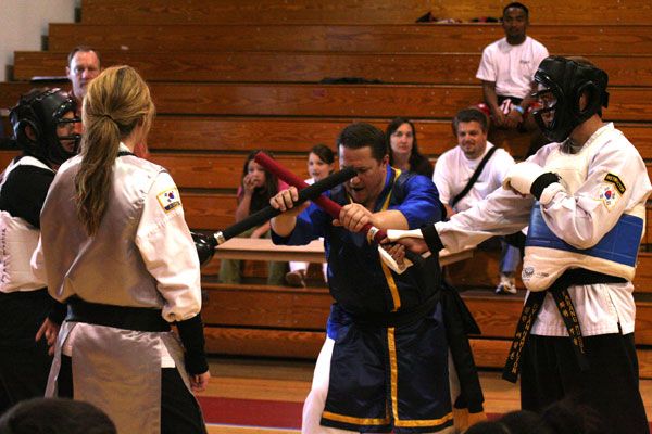 Master Schleeter starts adult Stick Sparring